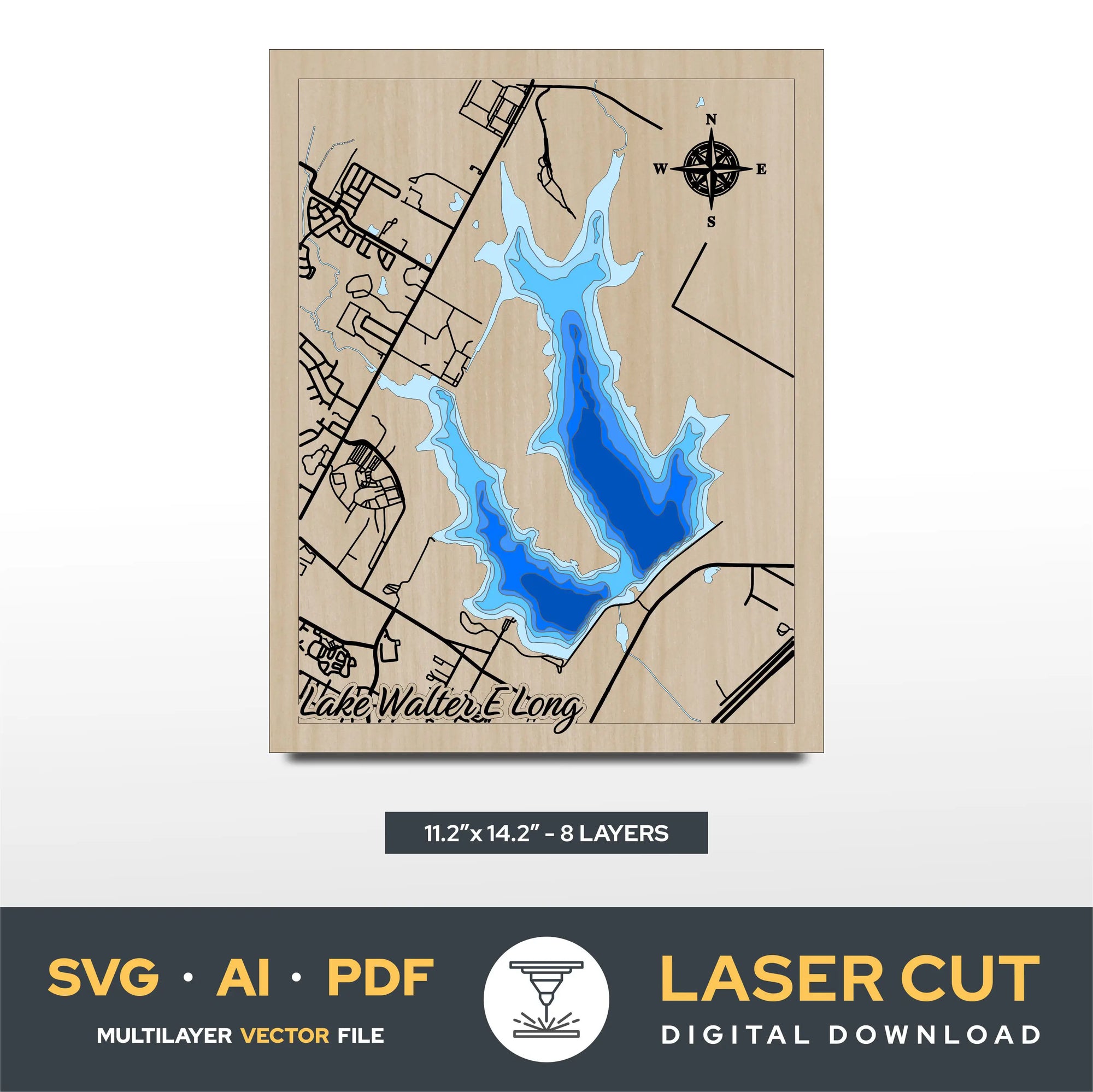 Walter E. Long Texas Laser Cut File