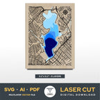 White Rock Lake, Texas Laser Cut File