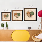 Personalized Wooden Heart Map Puzzle - Three Locatios Frame Gift for Weddings & Couples